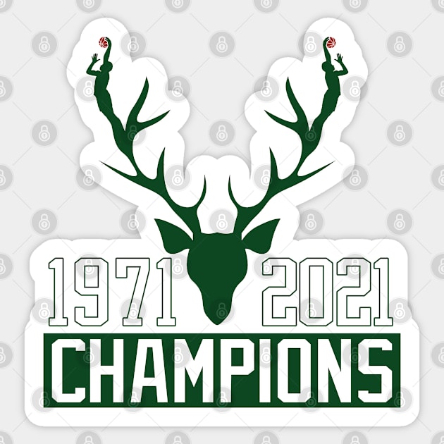 Milwaukee team Basketball Champions 2021 Sticker by Kishu